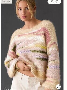 Pilcro Boat Neck Crew Neck Sweater Size Large
